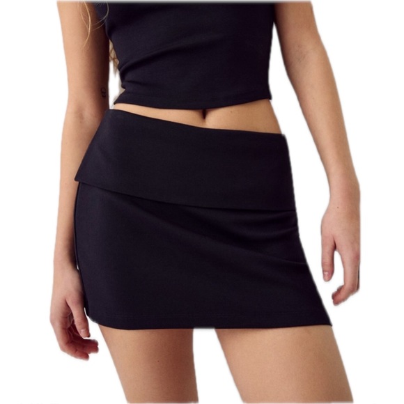 Belle Du Jour Dresses & Skirts - Belle du Jour Black Foldover Waist Bodycon Mini Skirt Size S